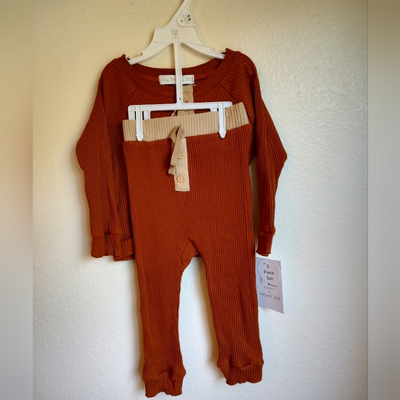 Rachel Zoe Long Sleeve Rust 2pc Set Sz 18 months - Picture 2 of 4